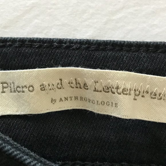 Pilcro and the Letterpress Anthropologie High Rise Skinny Jeans Women 26 Black - Picture 3 of 11